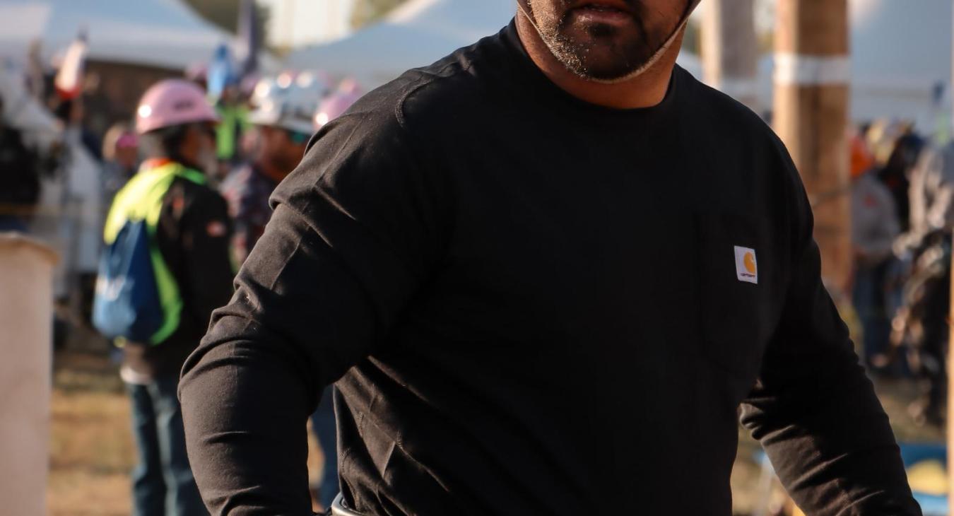 Lineman during competing event